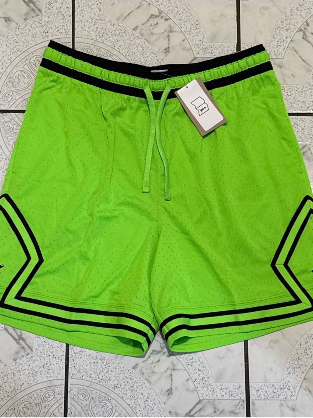 New Jordan Sport Diamond Dri-FIT Diamond Shorts Green Mens Size Large HF9910-358
